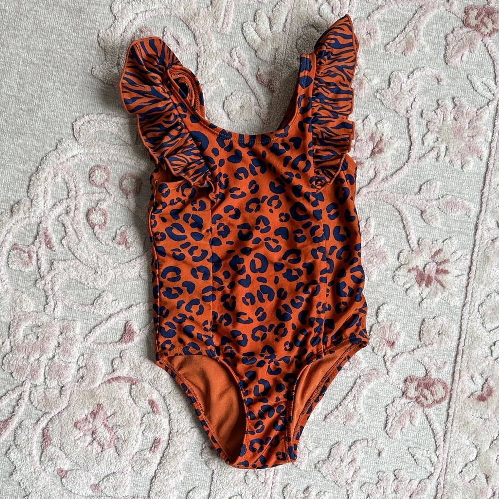 Leopard Print Ruffle Swimsuit
